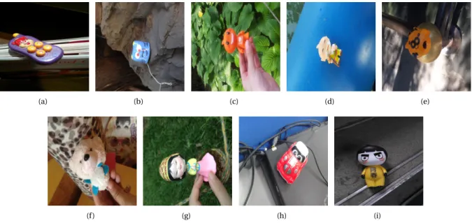 Figura 2.3: Clases de la base de datos utilizada para aplicar transfer-learning: (a) Toy_phone, (b) Toy_cat, (c) Toy_taobao, (d) Toy_oldman, (e) Toy_cow, (f ) Toy_bear, (g) Toy_woman, (h) Toy_car, (i) Toy_young, (j)