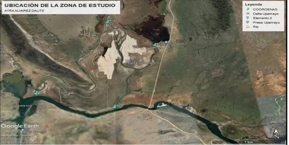 Mapa N° 3: Coordenadas  de la zona de estudio 
