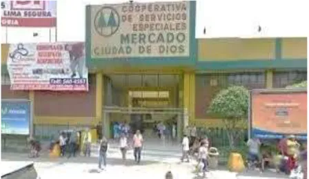 Figura 3. Frontis de Mercado “Ciudad de Dios” S.J.M. 