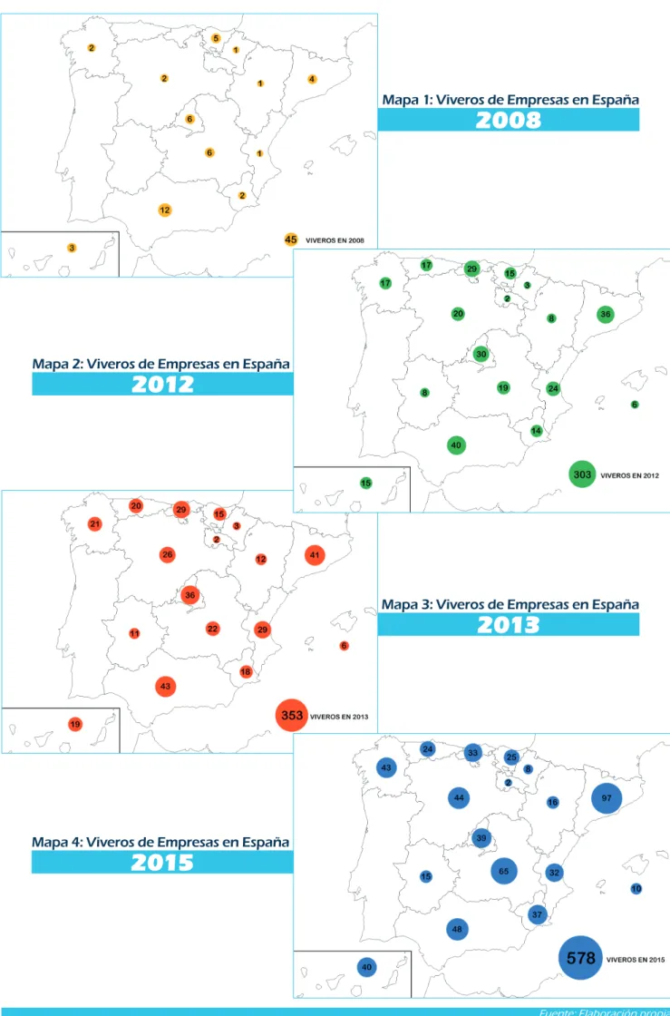 Mapa 1: Viveros de Empresas en España