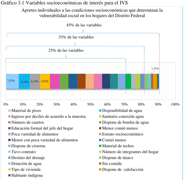 Gráfico 3.1 Variables socioeconómicas de interés para el IVS 
