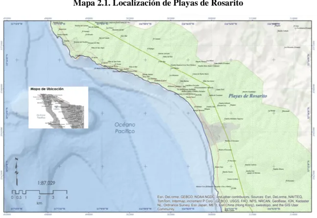 Mapa 2.1. Localización de Playas de Rosarito 