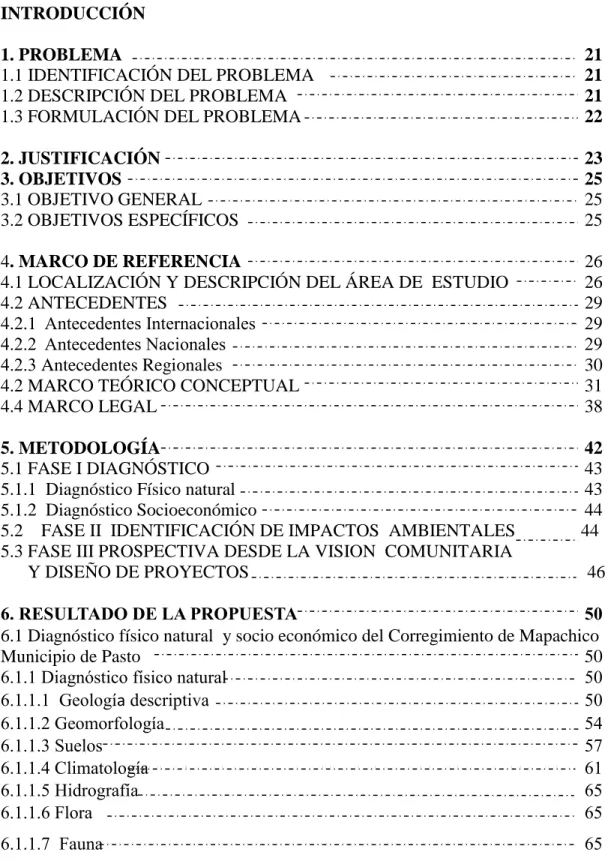 TABLA DE CONTENIDO 