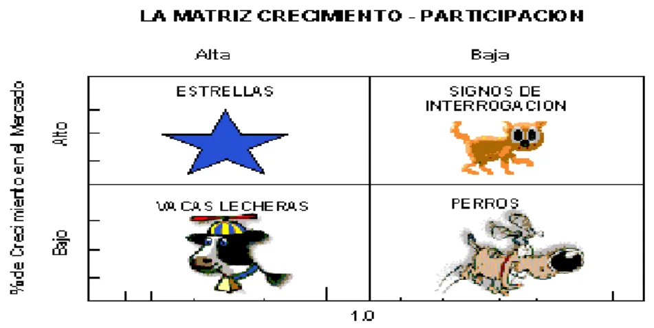 Figura 6. La matriz crecimiento – participación 