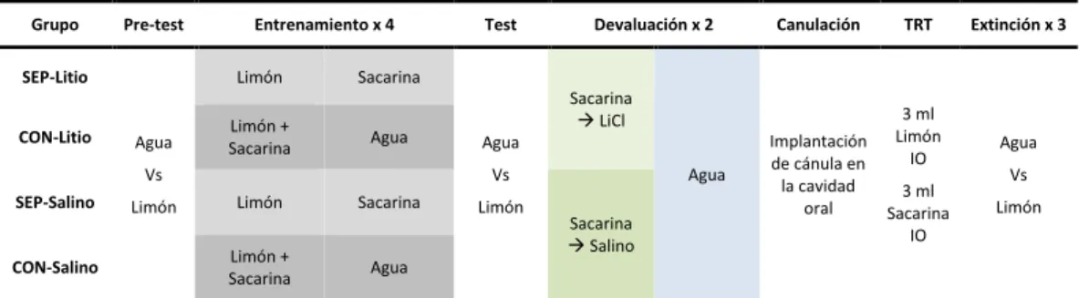 Tabla 8. Diseño del Experimento 4 