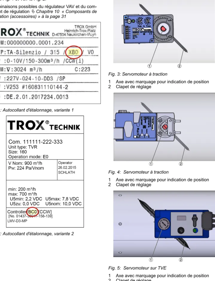 Fig. 2: Autocollant d'étalonnage, variante 2