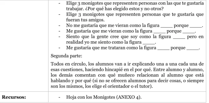 Tabla 20. Sesión 9 de talleres 