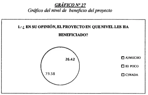 Gráfico del nivel de  beneficio del proyecto 