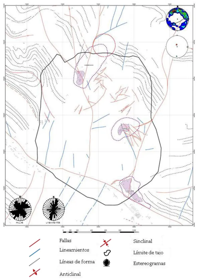    Figura 2-7: Mapa estructural del yacimiento “Ferrobamba”.