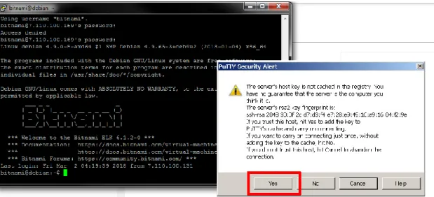 Ilustración 41 Se acepta la alerta de la seguridad, para comenzar a correr PuTTY. 
