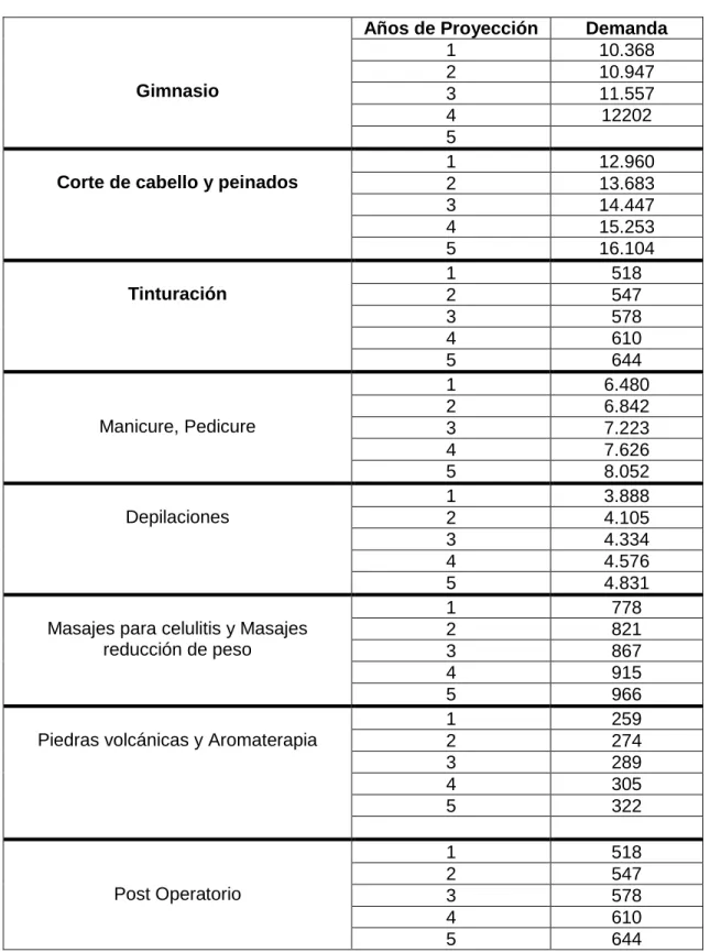 Cuadro 27. Proyección de la demanda 