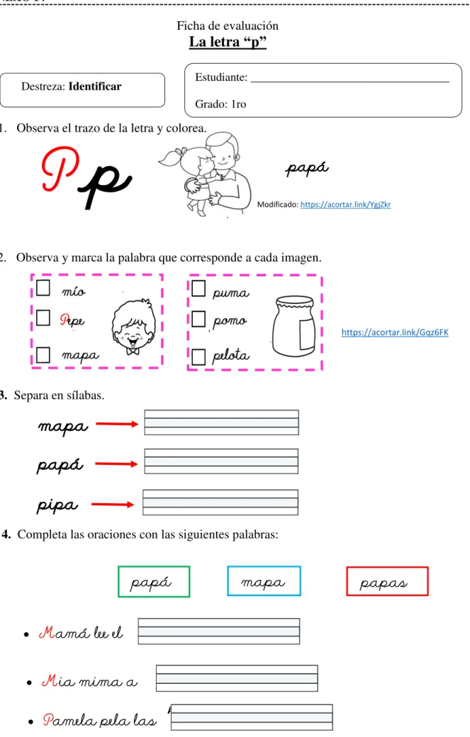 mapa  papá  pipa 