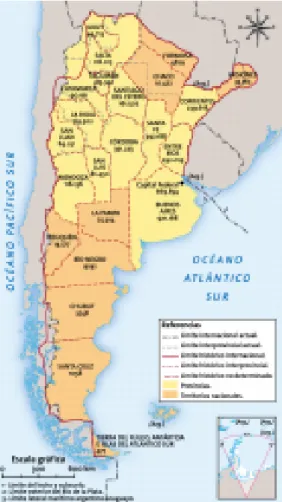 Figure 3.1: Boundaries of Argentina and the provinces in 1895