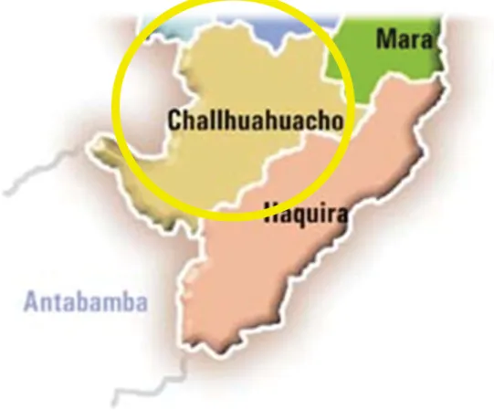Figura 1. Mapa del Distrito de Challhuahuacho – Apurímac. 