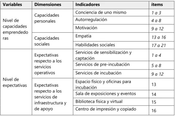 Tabla 10: Presentación del instrumento 