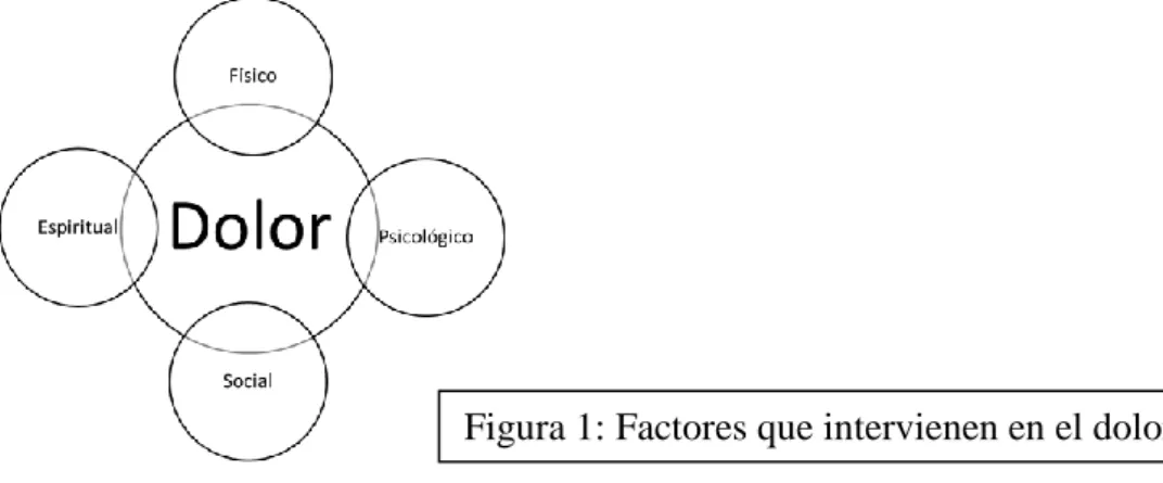 Figura 1: Factores que intervienen en el dolor total 