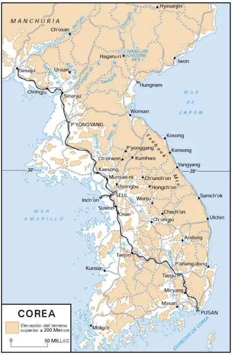 Figura 1. Mapa General de la Península de Corea. 