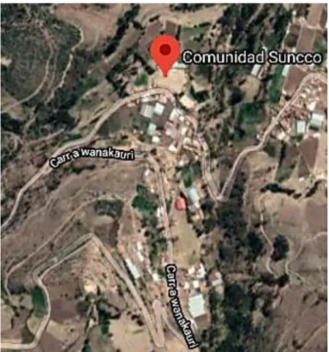 Figura 1: Mapa Satelital de la Comunidad de Suncco 