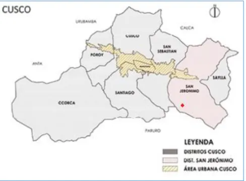Figura 2: Mapa Político del Distrito de San Jerónimo 