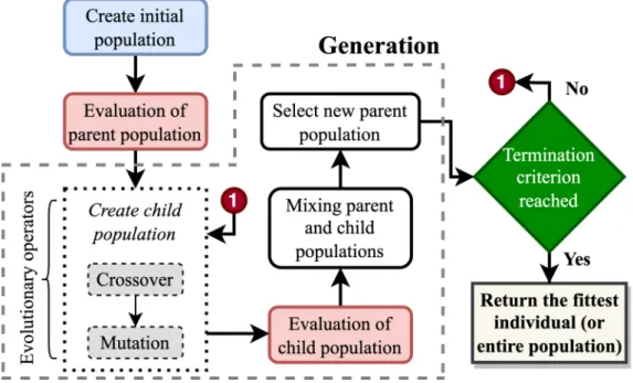 Figure 2.1: General process of a genetic algorithm.