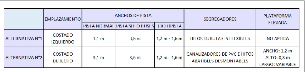 Cuadro N° 6.13: Resumen de Alternativas 