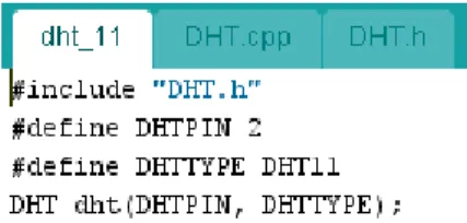 Figura 21. Líneas de código para configuración del sensor DHT11