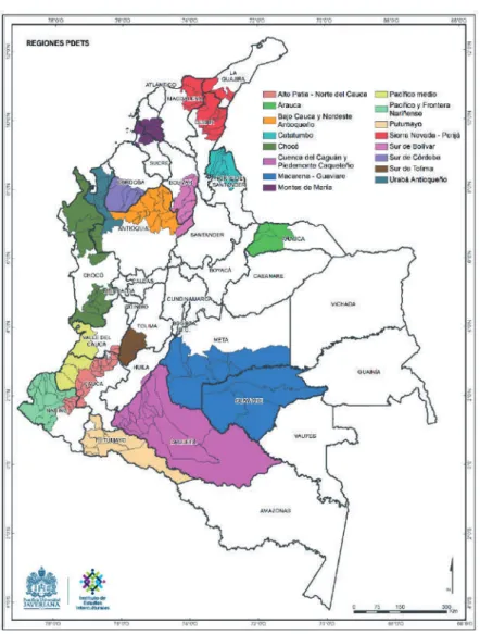 Figura 1. Mapa Regiones  pdets .
