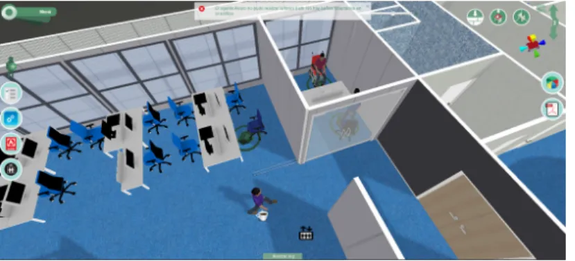 Fig. 3. 3D representation of the Social simulation 