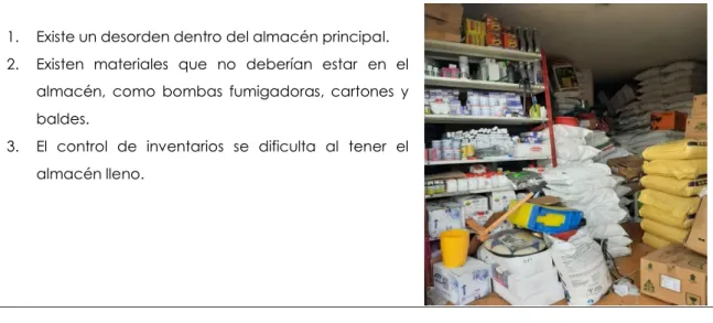 Tabla 5. Existencia de mercadería, Productos varios. 