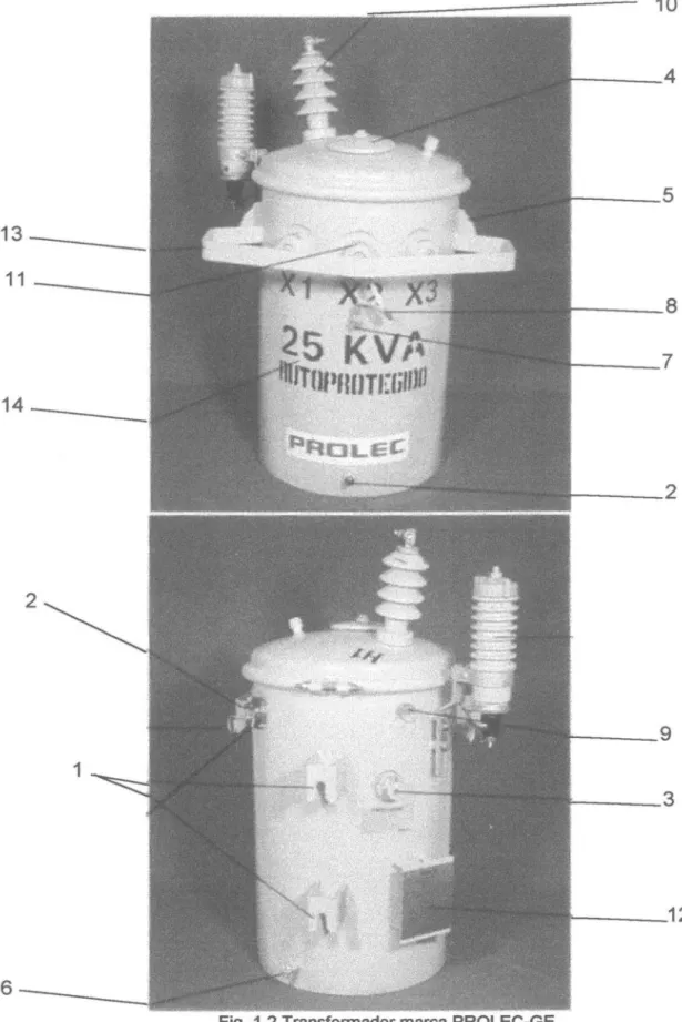 Fig.  1.2 Transfonnador marca PROLEC-GE. 