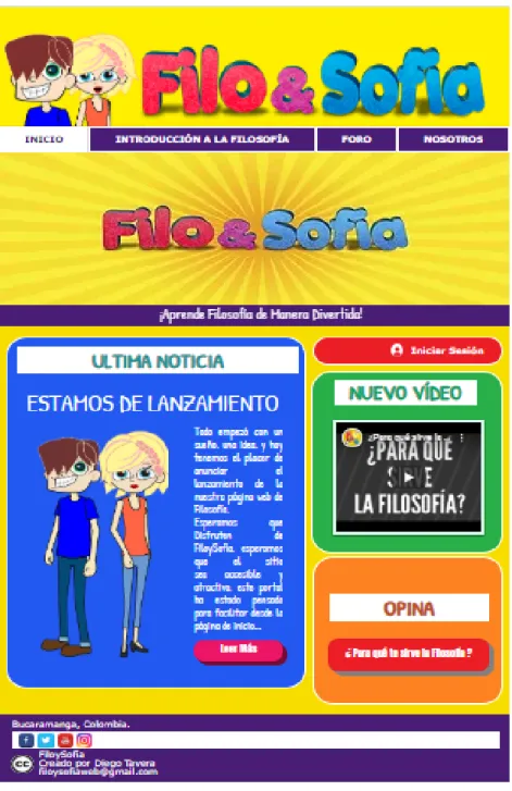 Figura 7. FiloySofía Inicio  