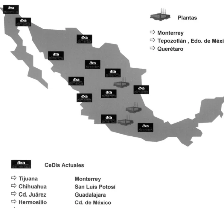 Mapa de las Rutas de Distribución de CeDis Monterrey 