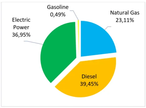 Figure 4.6: Consumption of the mining sector by primary and secondary energy resource in 2017.