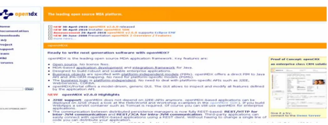 Figura 5. Web de openMDX 