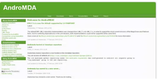 Figura 6. Web de AndroMDA 