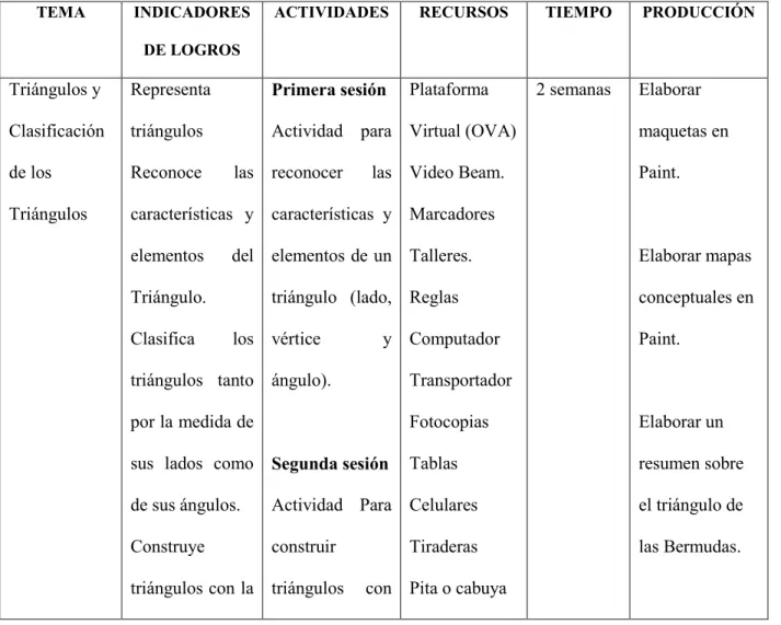 Tabla 3. Programa general del proyecto 