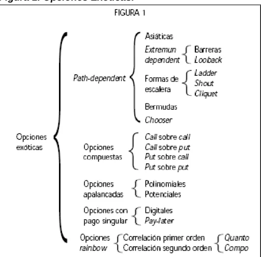 Figura 1. Opciones Exóticas.  
