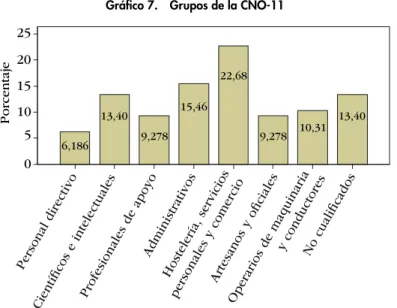 Gráfico 7.  Grupos de la CNO-11