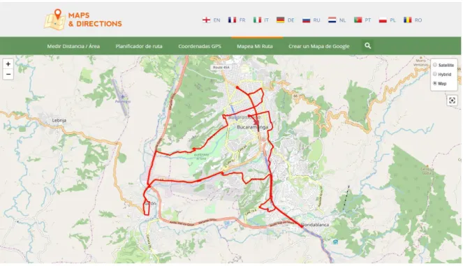 Ilustración 18.Ruta característica vista en https://www.mapsdirections.info/ 
