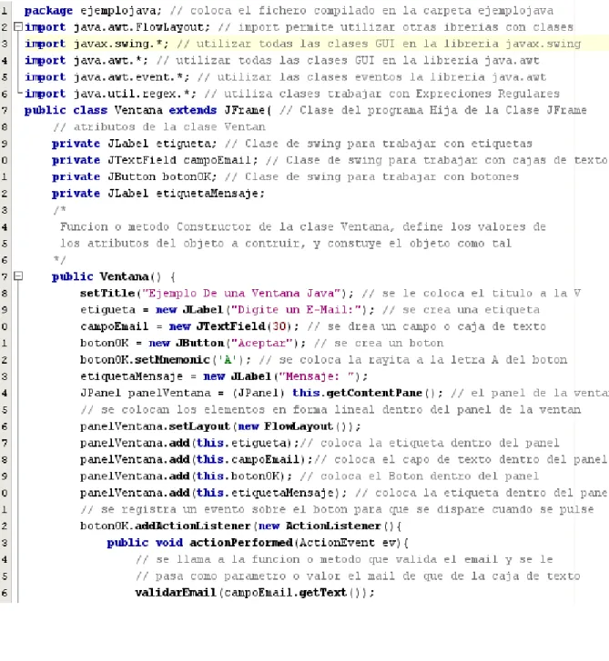 Figura 68: Ejemplo del código de un programa hecho en Java 