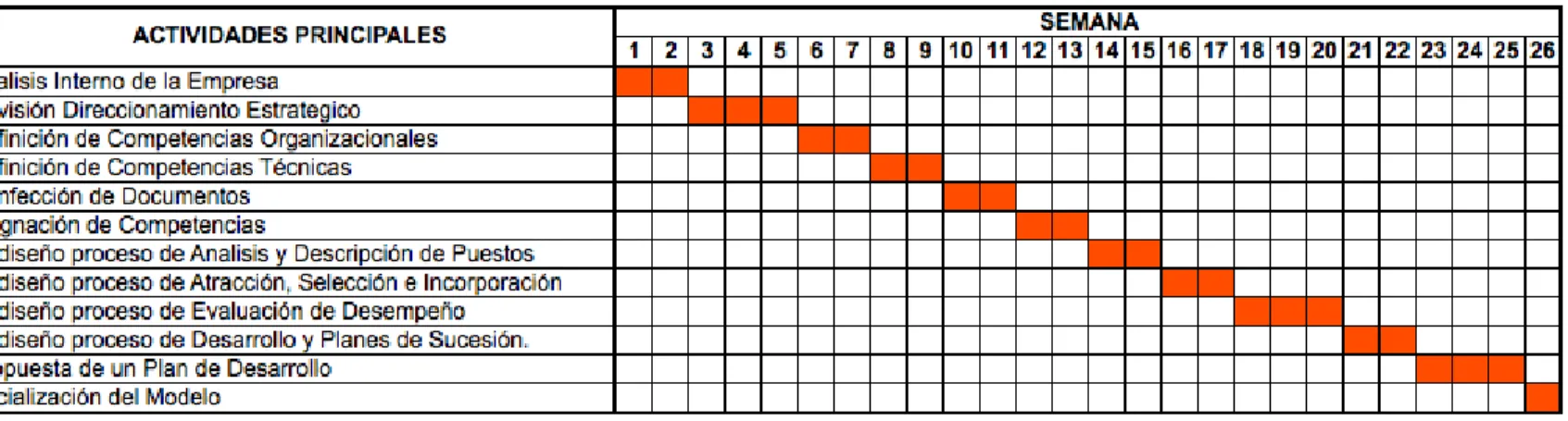 Tabla 1: Cronograma del Proyecto 