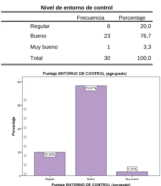 Tabla 1: Nivel de entorno De control 