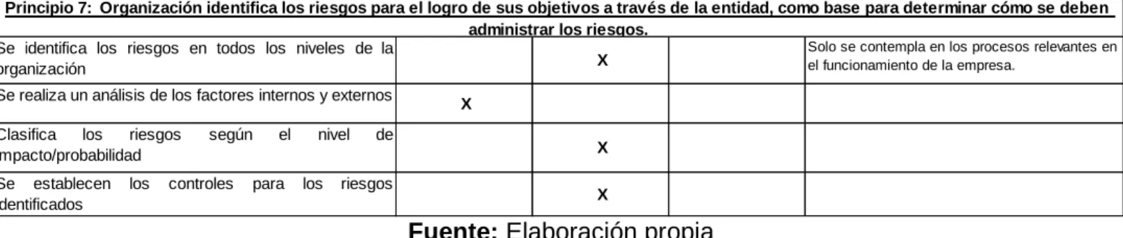 Tabla 11. Principio 7 
