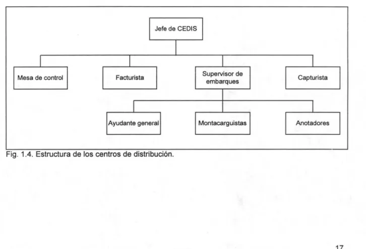 Fig . 1.4.  Estructura de los centros de distribución. 