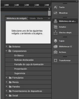 Figura 7: Ejemplo de estructura de Página web en Adobe Muse CC.  