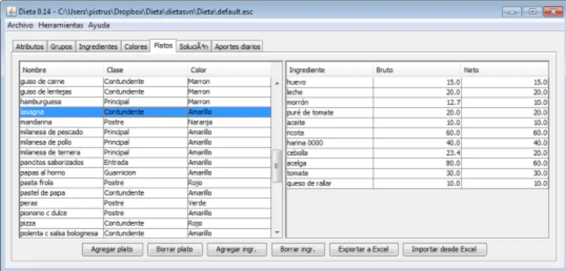 Figura 1: Interfaz principal de la aplicación computacional implementada para manejar los datos y visualizar los resultados.