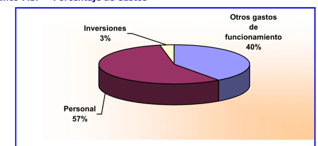 Gráfico 7.3.  Porcentaje de Gastos 