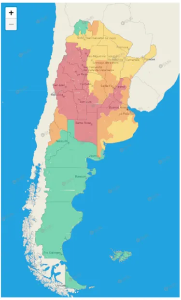 Fig. 8: Mapa de alerta por Temperaturas Extremas por Calor emitido el 14/1/2022 