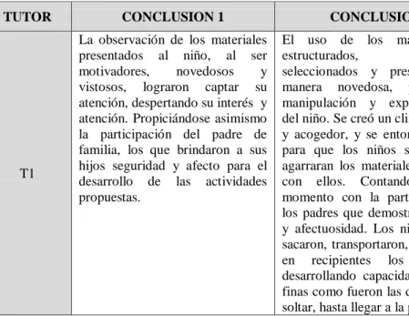 Cuadro resumen de la matriz de triangulación del PRITE 