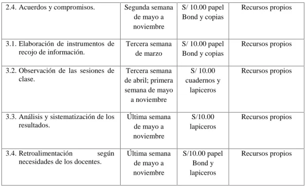 Figura 7. Presupuesto del Plan de Acción.